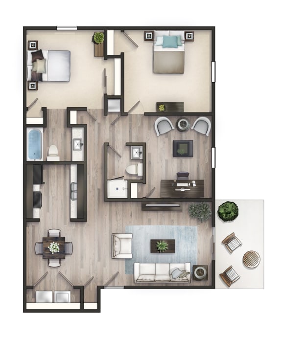 Floor Plans of Apartments The Preserve at Forest Hill in Macon, GA